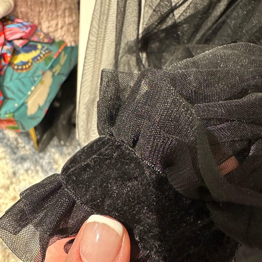 Alice + Olivia Black Sheer Ruffle Blouse - Picture 3 of 4